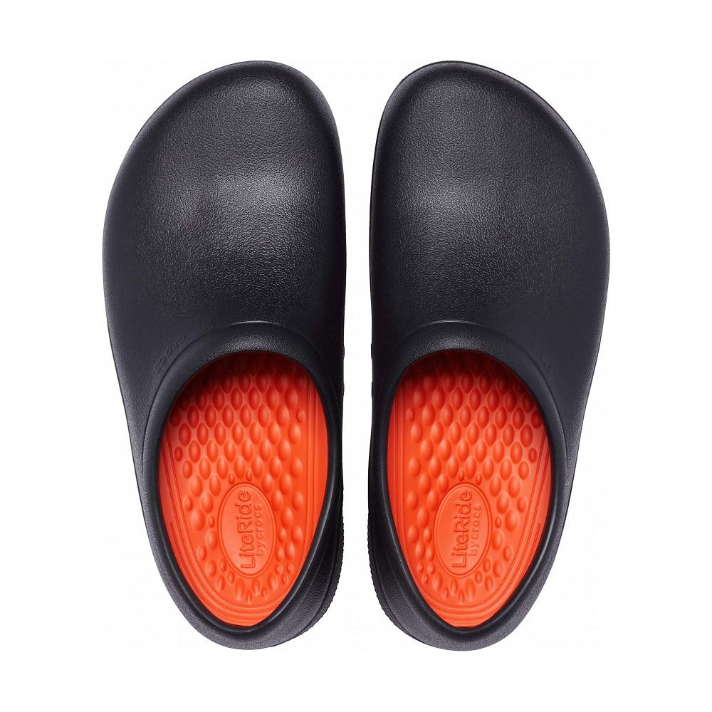 Black Men's Crocs On-The-Clock LiteRide™ Slip-On Clogs | NZ 0796HAPK